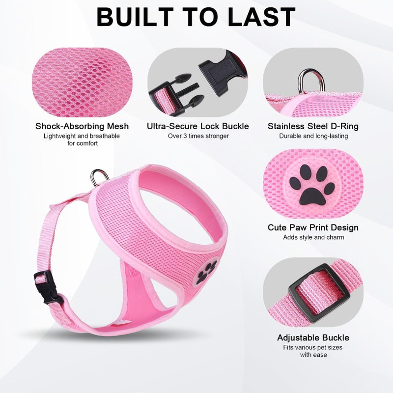 BINGPET Small Dog Harness - Breathable Mesh Puppy Cat Harnesses - No Pull Adjustable Dog Harness Dog Vest Harness for Small and Medium Dogs - Image 3